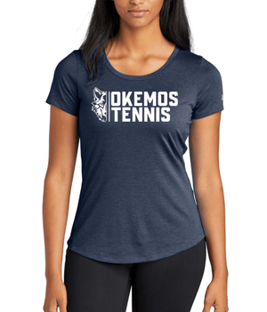 Custom Apparel - Screen Printing - Okemos Tennis - New Era - Ladies Series Performance Scoop Tee - Okemos Tennis - 14074