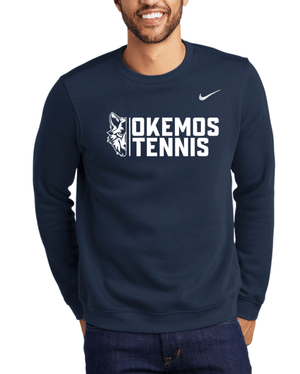 Custom Apparel - Screen Printing - Okemos Tennis - Nike - Unisex Club Fleece Crew - Okemos Tennis - 14074