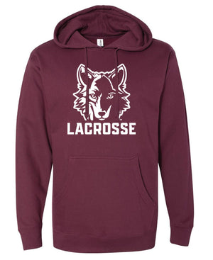 Custom Apparel - Screen Printing - Okemos Wolves Lacrosse - Unisex Adult Maroon Hoodie - OHS - Lacrosse