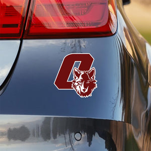 Custom Apparel - Screen Printing - Okemos Wolves - Wolf and O Car Decal - Okemos Public Schools