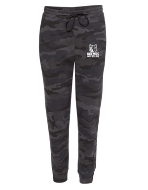 Custom Apparel - Screen Printing - Okemos Wrestling - Black Camo Embroidered Sweatpants - Okemos Wrestling