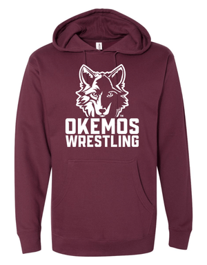 Custom Apparel - Screen Printing - Okemos Wrestling - Maroon Unisex Adult Hoodie - Okemos Wrestling
