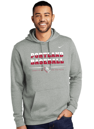 Custom Apparel - Screen Printing - Portland Baseball – Unisex Nike - Club Fleece Pullover Hoodie - Portland Baseball 2023