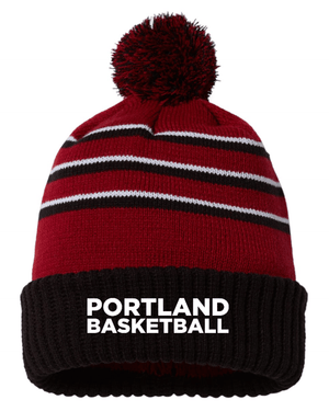 Custom Apparel - Screen Printing - Portland Girls Basketball - Embroidered Unisex Pom Beanie - Portland Girls Basketball 2022