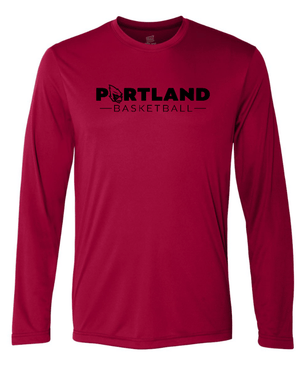Custom Apparel - Screen Printing - Portland Girls Basketball - Hanes - Long Sleeve Performance Shirt - Portland Girls Basketball 2022