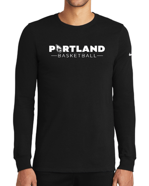 Custom Apparel - Screen Printing - Portland Girls Basketball - Nike - Dri - FIT Cotton/Poly Long Sleeve Tee - Portland Girls Basketball 2022