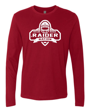 Custom Apparel - Screen Printing - Portland Junior Raiders Football - Unisex Long Sleeve TShirt - Portland Middle School