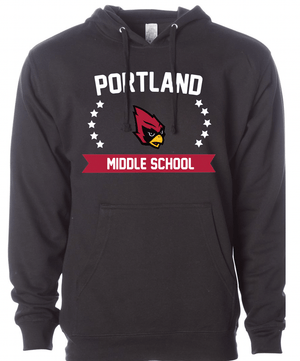 Custom Apparel - Screen Printing - Portland Middle School - Stars Hoodie - Hoodie - Portland Middle School - 14072