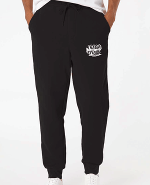 Custom Apparel - Screen Printing - Portland Middle School Track & Field - Adult Unisex Black Sweatpants - PMS Track and Field Spring 2022