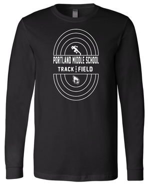 Custom Apparel - Screen Printing - Portland Middle School Track & Field – Unisex Long Sleeve - Portland Middle School Track & Field 2023