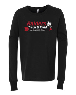 Custom Apparel - Screen Printing - Portland Middle School Track & Field - Youth Unisex Long Sleeve TShirt - PMS Track and Field