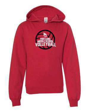 Custom Apparel - Screen Printing - Portland Middle School Volleyball Hoodie (Youth) - Portland Middle School Volleyball