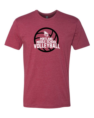 Custom Apparel - Screen Printing - Portland Middle School Volleyball T-shirt - Portland Middle School Volleyball
