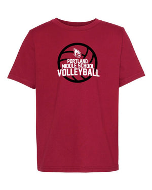Custom Apparel - Screen Printing - Portland Middle School Volleyball T-shirt (Youth) - Portland Middle School Volleyball