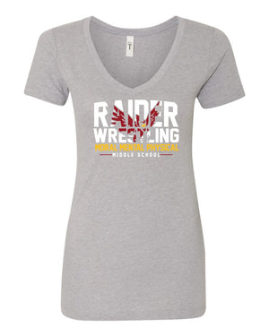 Custom Apparel - Screen Printing - Portland Middle School Wrestling Women's V - Neck - Portland Middle School Wrestling