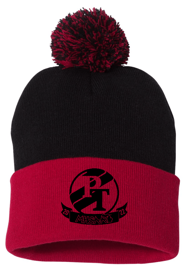 Custom Apparel - Screen Printing - Portland Tennis MHSAA Qualifiers - Pom Beanie - Portland Tennis MHSAA Qualifiers