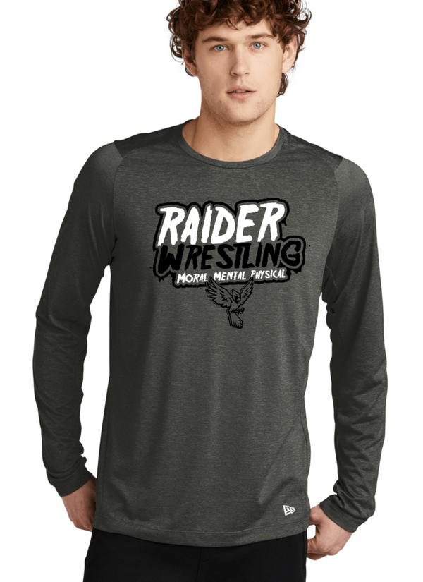 Custom Apparel - Screen Printing - Raider Wrestling MS - New Era - Performance Long Sleeve Unisex Adult Shirt - Raider Wrestling MS