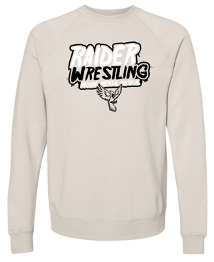 Custom Apparel - Screen Printing - Raider Wrestling - Unisex Adult Raglan Sweatshirt - Raider Wrestling MS
