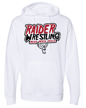 Custom Apparel - Screen Printing - Raider Wrestling - Unisex Hoodie - White - Raider Wrestling Winter 2022