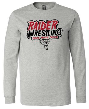 Custom Apparel - Screen Printing - Raider Wrestling - Unisex Long Sleeve - Grey - Raider Wrestling Winter 2022