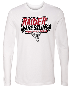 Custom Apparel - Screen Printing - Raider Wrestling - Unisex Long Sleeve - White - Raider Wrestling Winter 2022