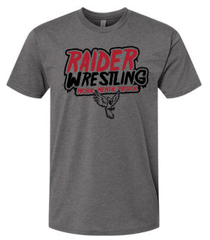 Custom Apparel - Screen Printing - Raider Wrestling - Unisex T-Shirt - Grey - Raider Wrestling Winter 2022
