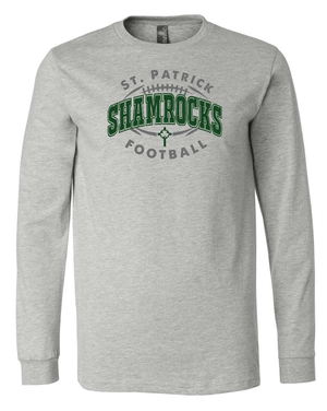 Custom Apparel - Screen Printing - St. Patrick Football 2022 - Grey Unisex Long - Sleeve T-shirt - St. Patrick Football 2022