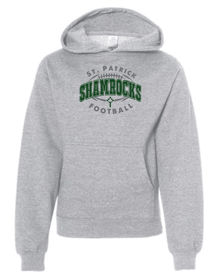 Custom Apparel - Screen Printing - St. Patrick Football 2022 - Grey Youth Hoodie - St. Patrick Football 2022