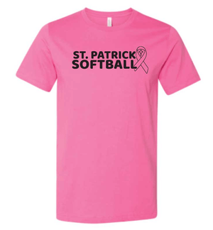 Custom Apparel - Screen Printing - St. Patrick Softball Breast Cancer Awareness T-shirt - St. Patrick Softball