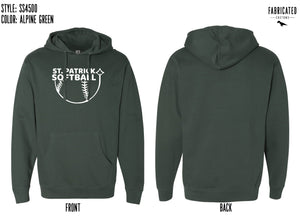 Custom Apparel - Screen Printing - St. Patrick Softball Hoodie - St. Patrick Softball