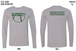 Custom Apparel - Screen Printing - St. Patrick Softball Long Sleeve T-shirt - St. Patrick Softball