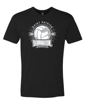 Custom Apparel - Screen Printing - St. Patrick Volleyball 2022 - Black Unisex T-shirt - St. Patrick Volleyball 2022