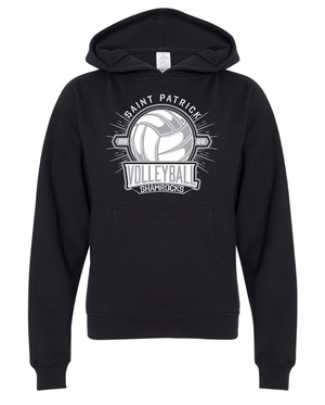 Custom Apparel - Screen Printing - St. Patrick Volleyball 2022 - Black Youth Hoodie - St. Patrick Volleyball 2022
