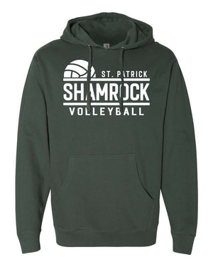 Custom Apparel - Screen Printing - St. Patrick Volleyball Hoodie (Green) - St. Patrick Volleyball