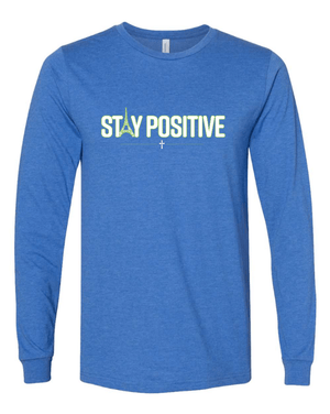 Custom Apparel - Screen Printing - Stay Positive - Adult Long Sleeve T-shirt (Blue, Purple, Grey) - Stay Positive