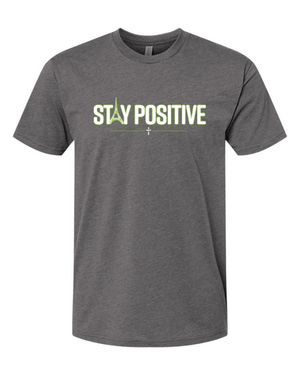 Custom Apparel - Screen Printing - Stay Positive - Adult T-shirt (Blue, Purple, Grey) - Stay Positive