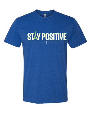 Custom Apparel - Screen Printing - Stay Positive - Adult T-shirt (Blue, Purple, Grey) - Stay Positive