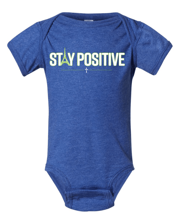 Custom Apparel - Screen Printing - Stay Positive - Onesie (Blue, Purple, Grey) - Stay Positive
