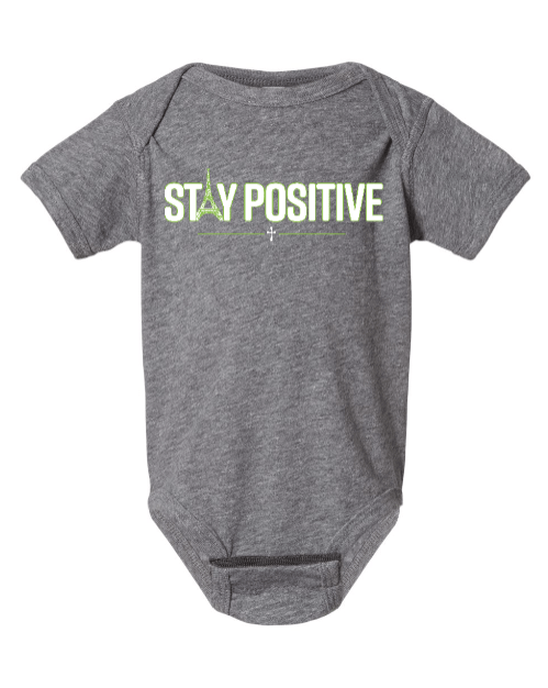 Custom Apparel - Screen Printing - Stay Positive - Onesie (Blue, Purple, Grey) - Stay Positive