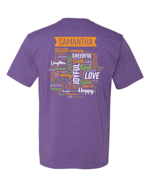 Custom Apparel - Screen Printing - Stay Positive - Youth T-shirt (Blue, Purple, Grey) - Stay Positive