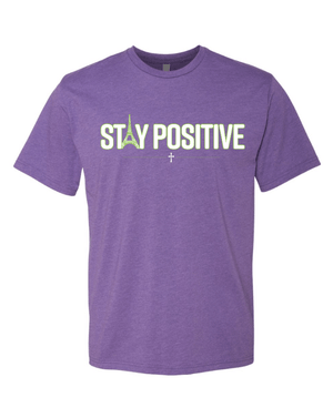 Custom Apparel - Screen Printing - Stay Positive - Youth T-shirt (Blue, Purple, Grey) - Stay Positive