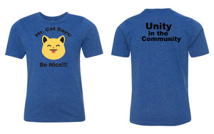 Custom Apparel - Screen Printing - Unity in the Community: Mr. Cat Says Be Nice - DeWitt Public Schools